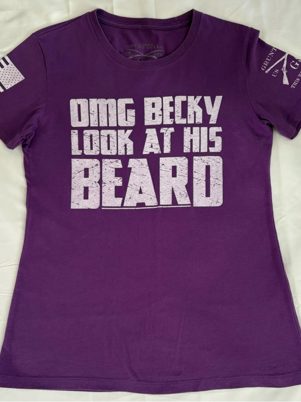 Grunt Style Purple Short Sleeve Graphic Tee OMG Becky Soft Cotton Relaxed Fit WL